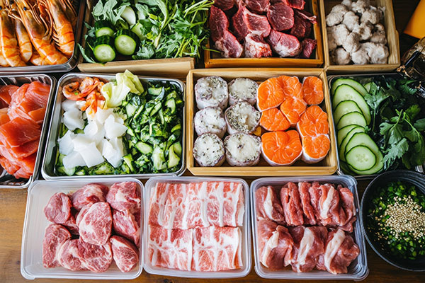 Fresh food on display