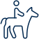 outlined person on horse