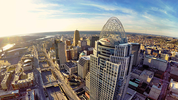 Helicopter Great American Tower Photo