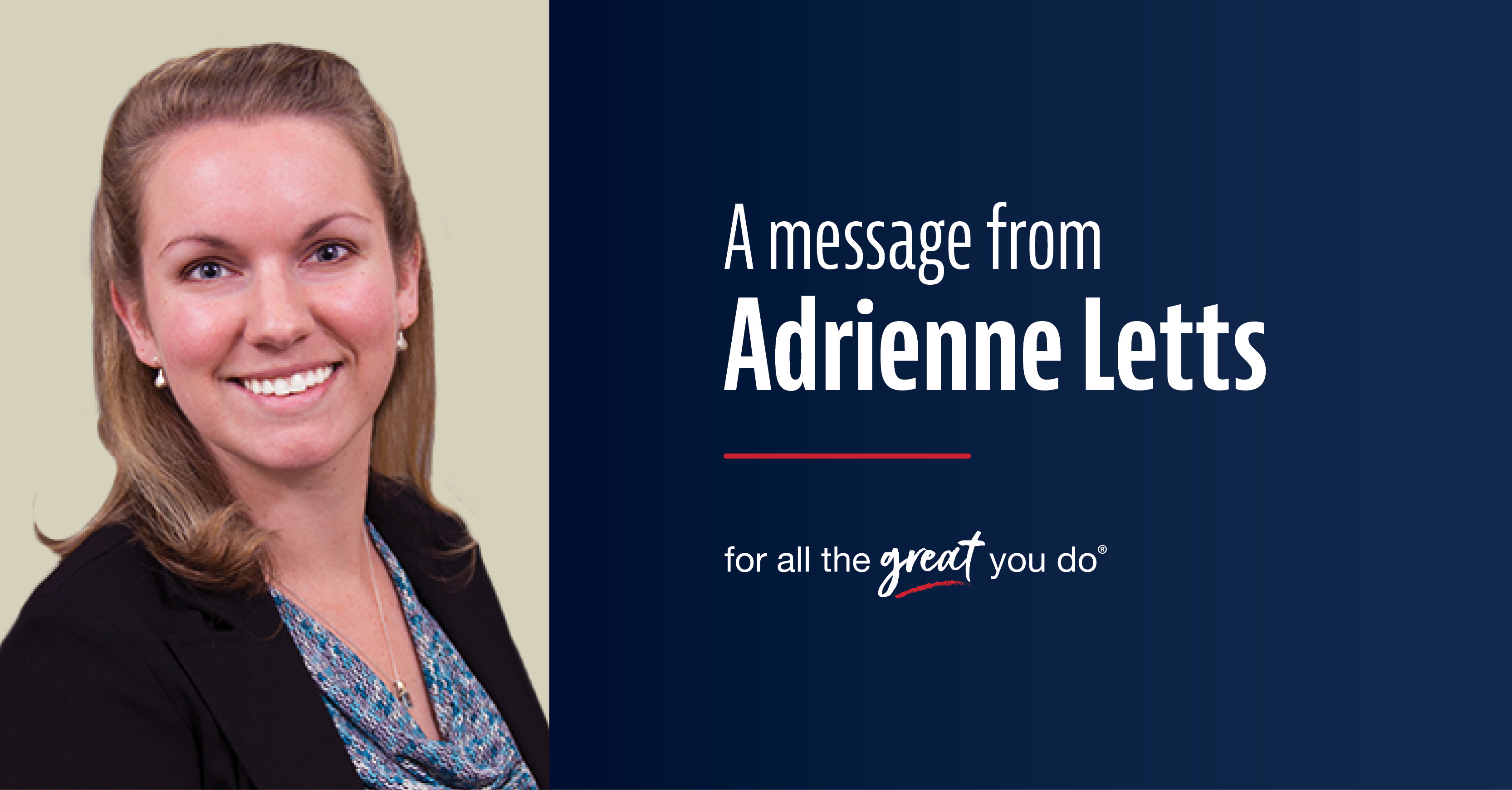 A message from Adrienne Letts