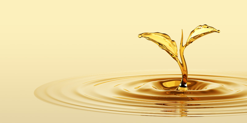 Image of a drop of oil splashing