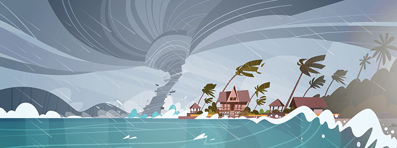 Hurricane, tropical cyclone, illustration