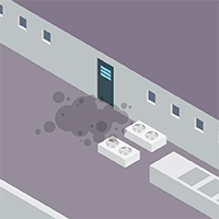 Airborne pollutant released from HVAC