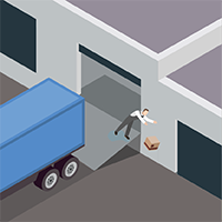 Vendor falling off dock