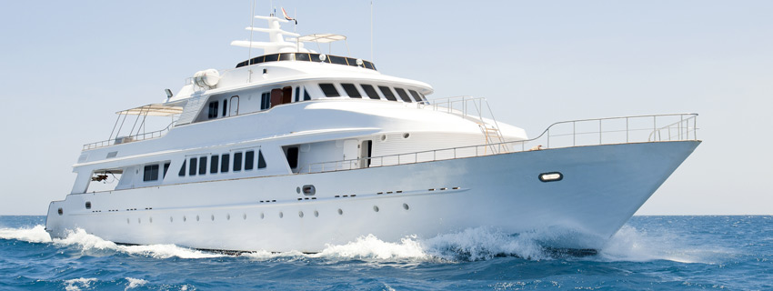 Luxury yacht in ocean