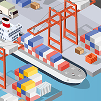 Workers loading cargo