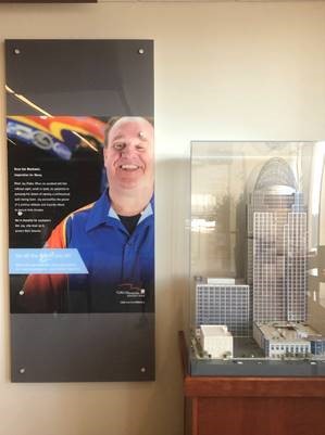 Jay Blake poster and model of Great American Tower