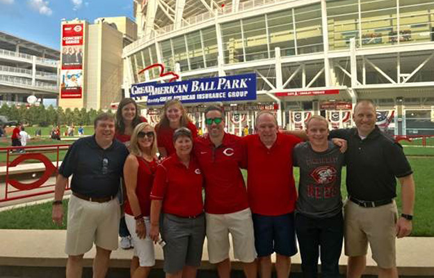 Residential Construction team at Reds baseball game