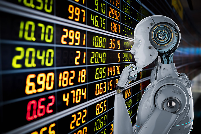robot looking at numbers